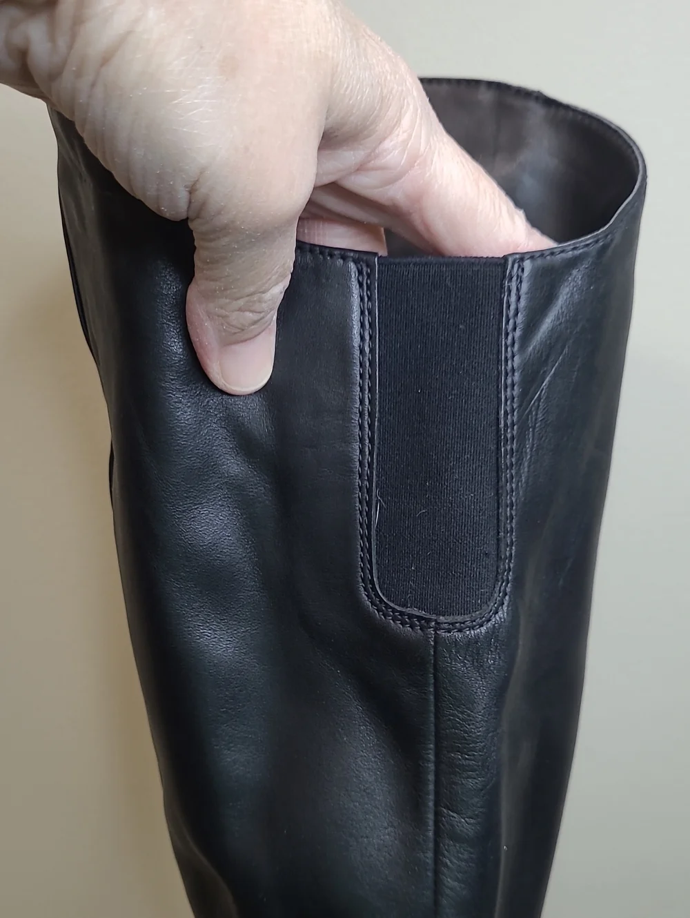 Naturalizer LYRIC Black Leather Over-the-Knee Block Heel Boots size 8.5